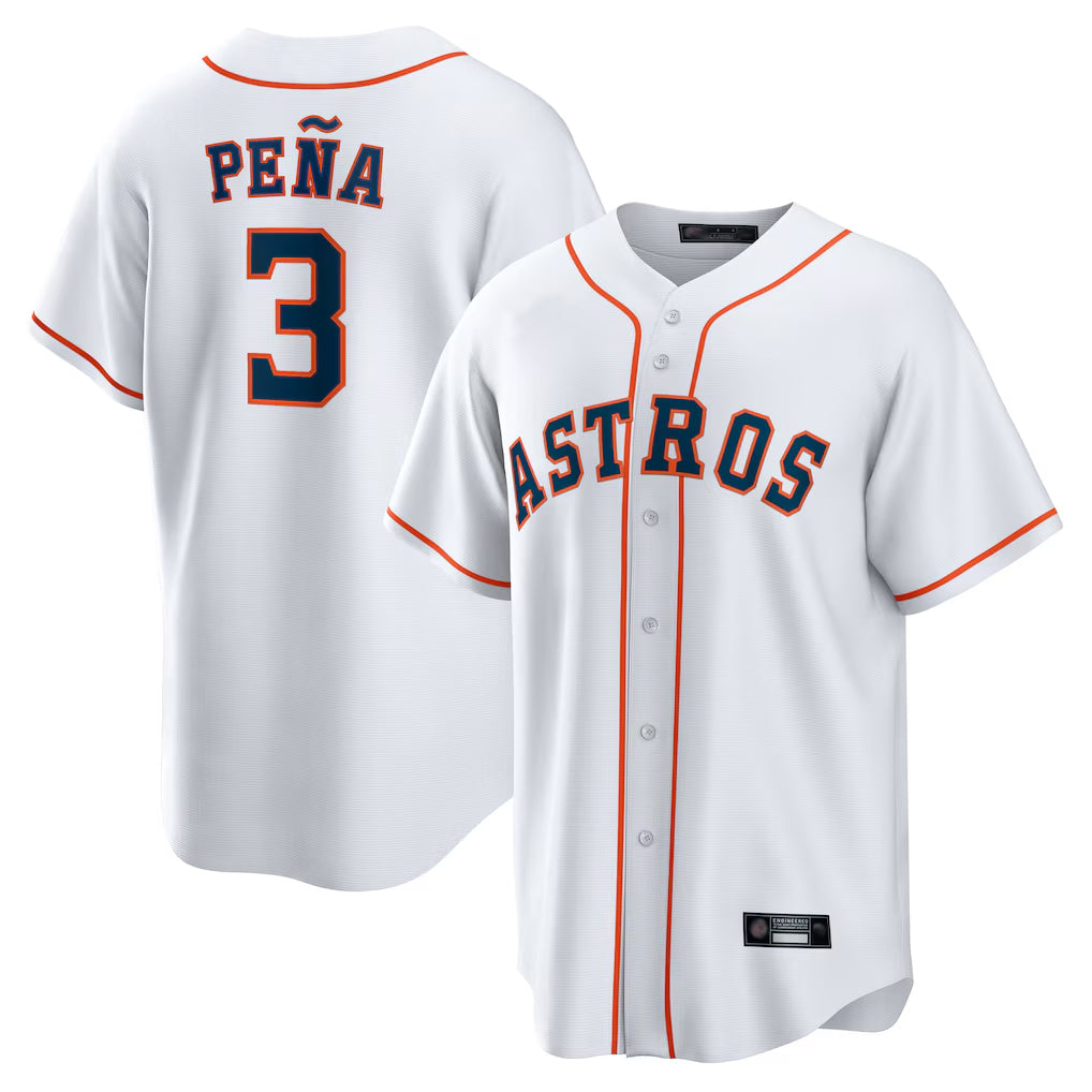 Boles H.Astros #3 Jeremy Pe?a Player White Home Game Stitched Jerseys