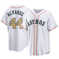 Boles H.Astros #44 Yordan Alvarez Player Gold Collection Game Home Stitched Jerseys