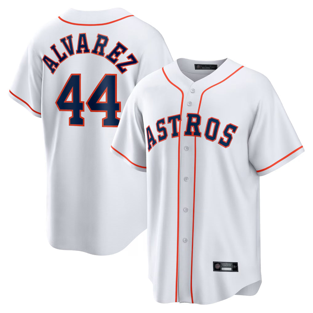 Boles H.Astros #44 Yordan Alvarez Player White Home Game Stitched Jerseys