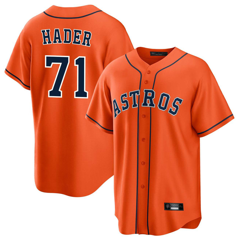 Boles H.Astros #71 Josh Hader Player Orange Home Game Stitched Jerseys