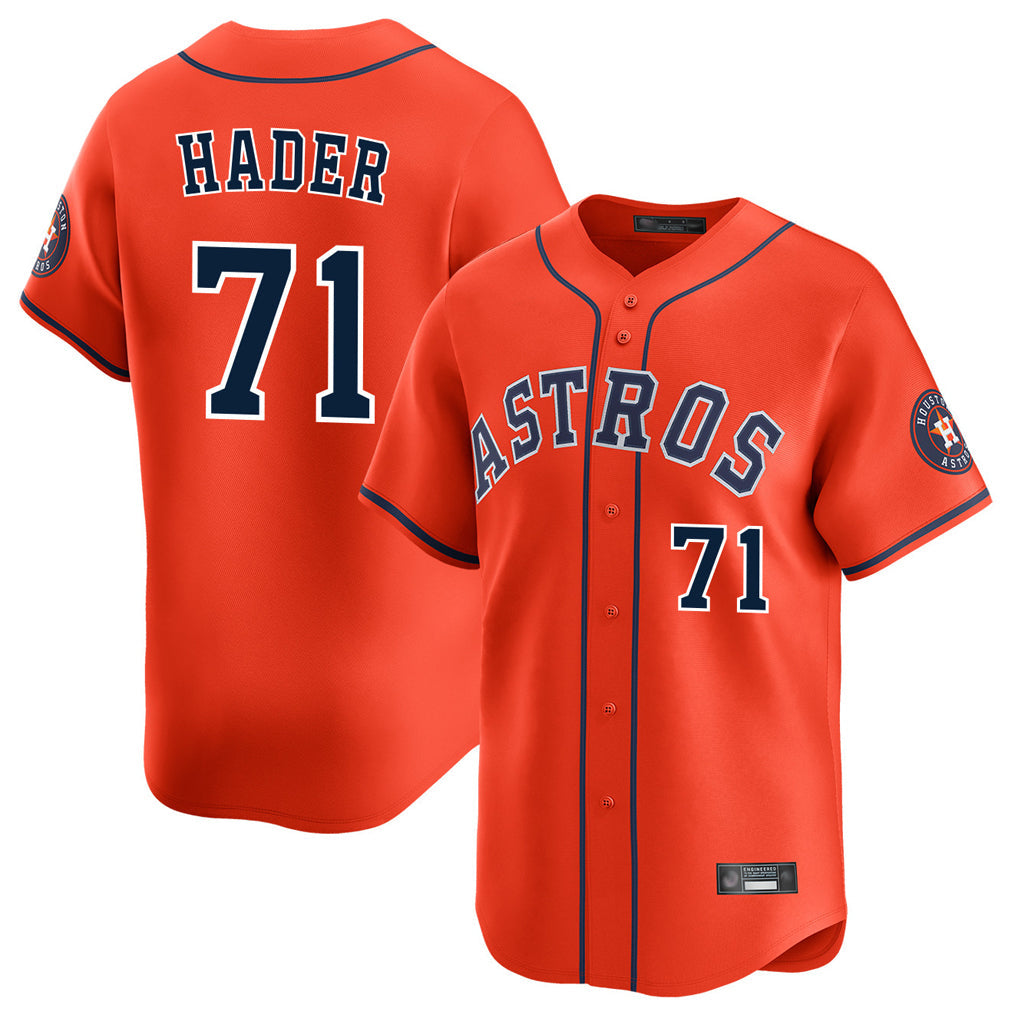 Boles H.Astros #71 Josh Hader Player Orange Home Limited Stitched Jerseys