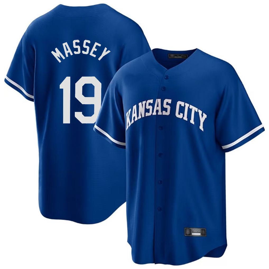 Boles KC.Royals #19 Michael Massey Player Royal Game Home Stitched Jerseys