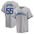 Boles KC.Royals #55 Cole Ragans Player Gray Game Home Stitched Jerseys