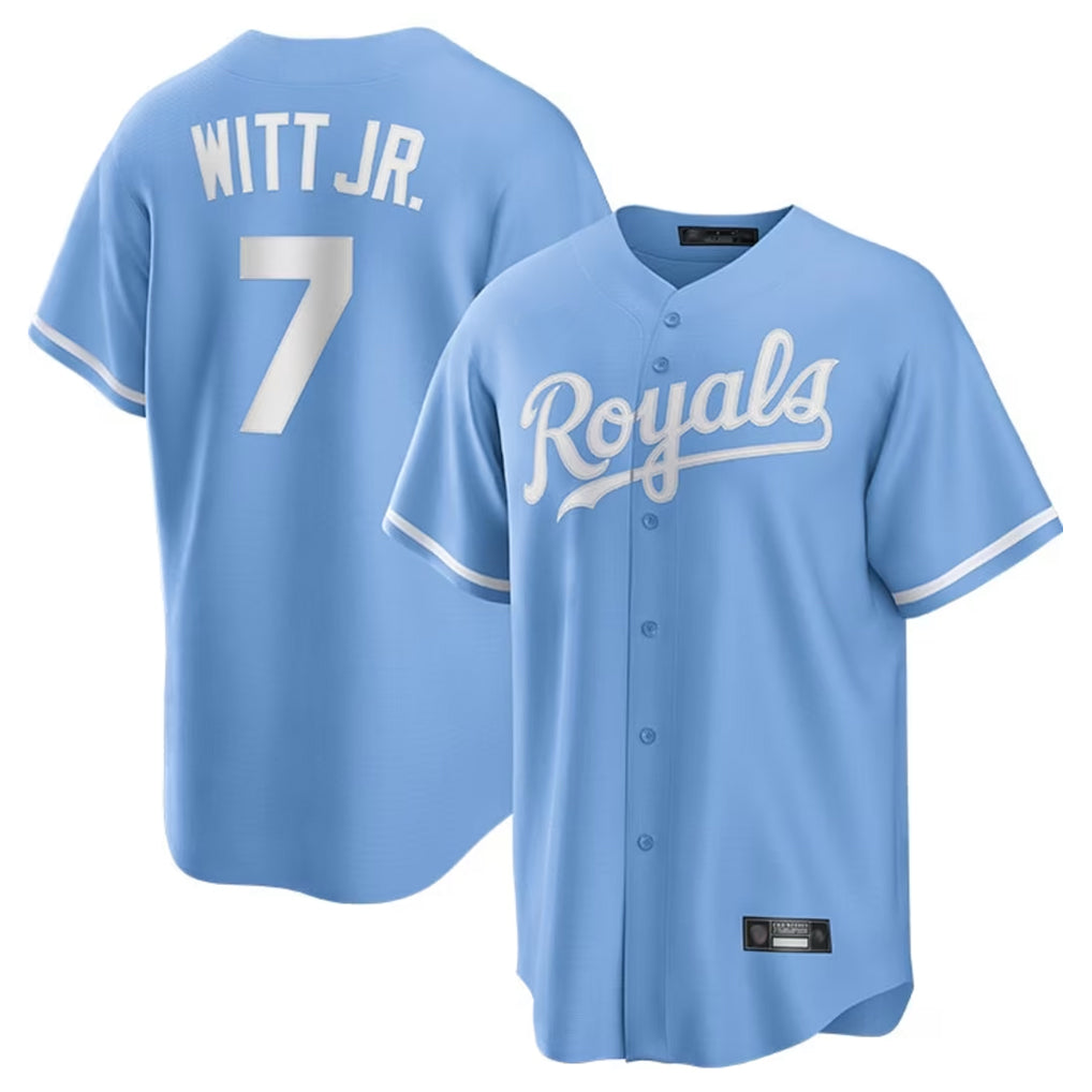 Boles KC.Royals #7 Bobby Witt Jr. Player Light Blue Home Game Stitched Jerseys