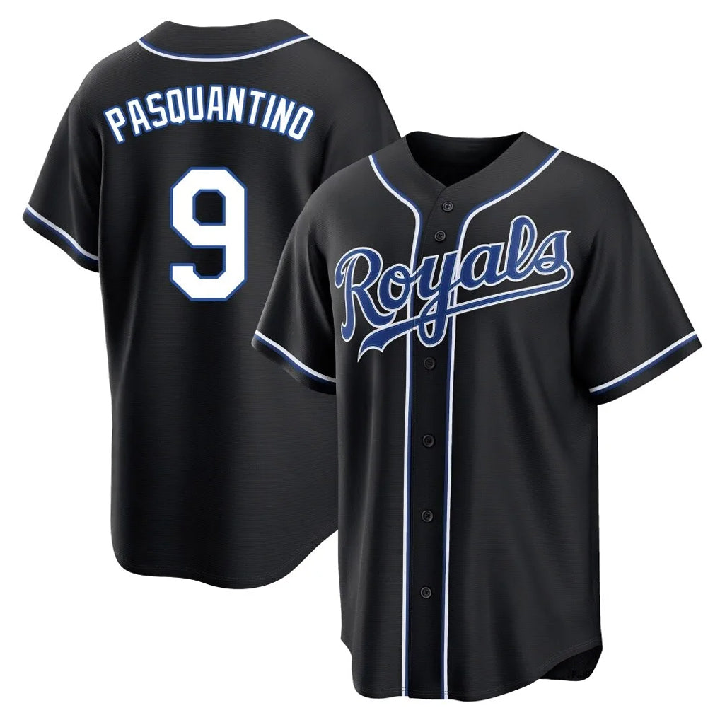Boles KC.Royals #9 Vinnie Pasquantino Player Black Carbon Fashion Home Game Stitched Jerseys