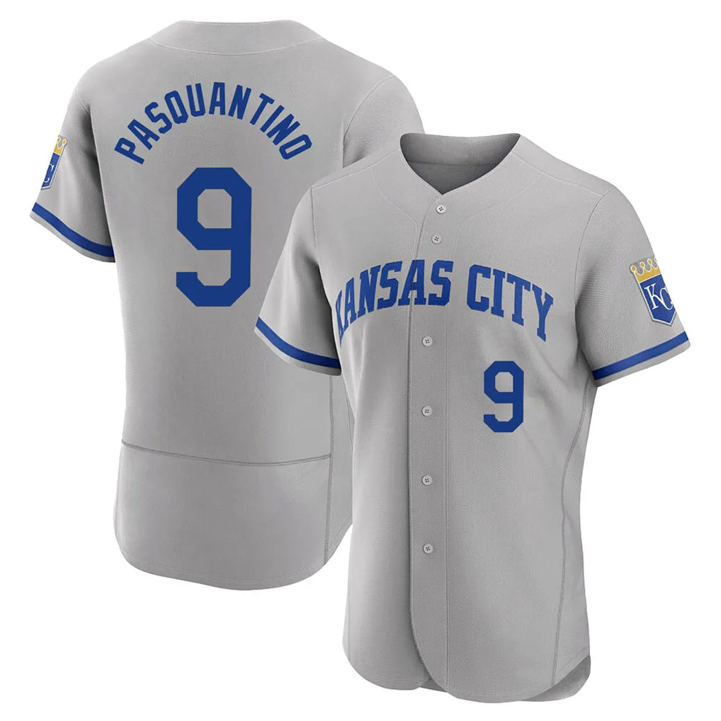 Boles KC.Royals #9 Vinnie Pasquantino Player Gray Limited Elite Home Game Stitched Jerseys