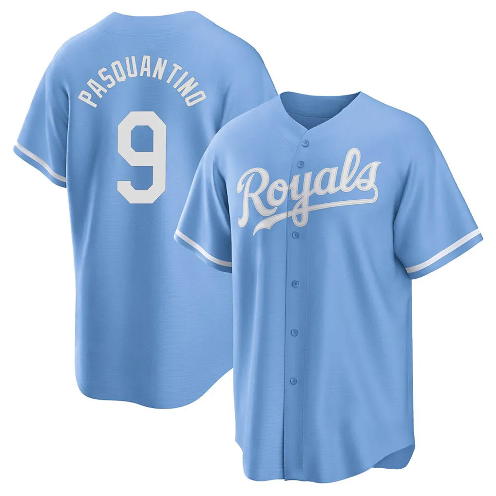 Boles KC.Royals #9 Vinnie Pasquantino Player Light Blue Home Game Stitched Jerseys