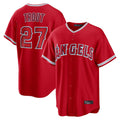 Boles LA.Angels #27 Mike Trout Player Red Home Game Stitched Jerseys