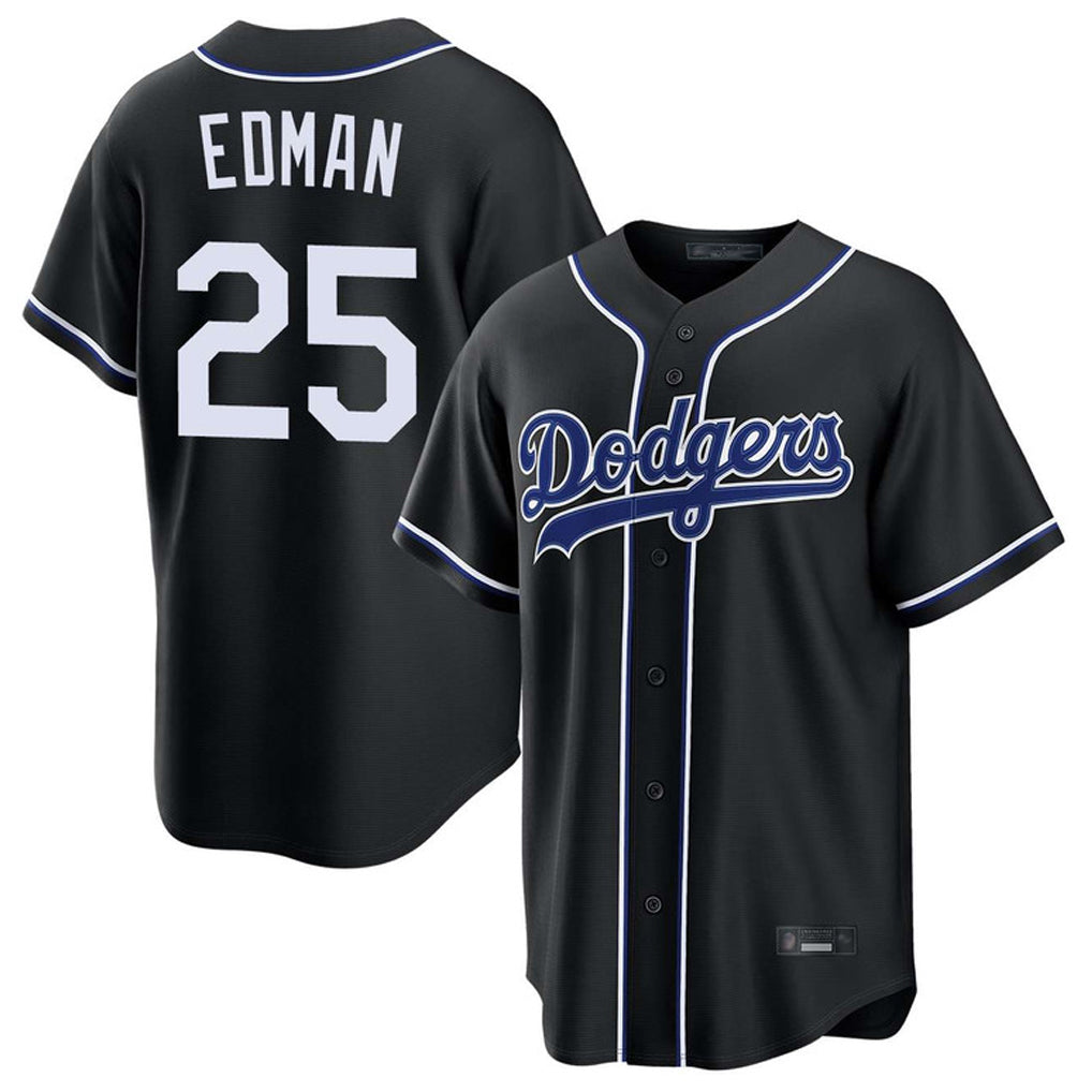 Boles LA.Dodgers #25 Tommy Edman Player Black Carbon Limited Home All Stitched Jerseys