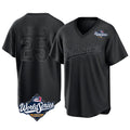 Boles LA.Dodgers #25 Tommy Edman Player Black World Series Pitch Fashion T-shirt Stitched Jerseys