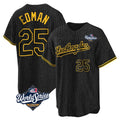 Boles LA.Dodgers #25 Tommy Edman Player Black World Series Snake Skin City Game Home Stitched Jerseys