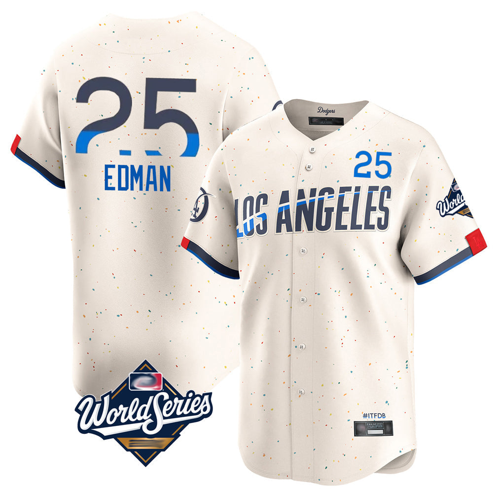 Boles LA.Dodgers #25 Tommy Edman Player Cream World Series City Connect Limited Home Stitched Jerseys