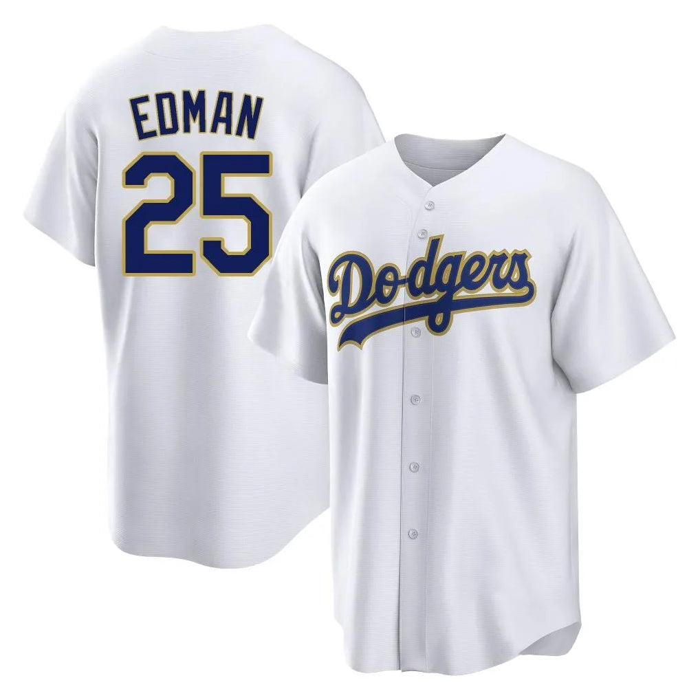 Boles LA.Dodgers #25 Tommy Edman Player Gold White 2026 Collection Stadium Game Stitched Jerseys