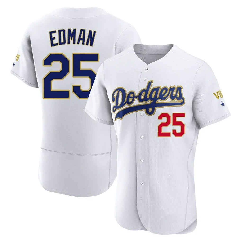 Boles LA.Dodgers #25 Tommy Edman Player Gold White 2026 Collection Stadium Limited Elite Stitched Jerseys