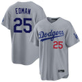Boles LA.Dodgers #25 Tommy Edman Player Gray Game Home Stitched Jerseys