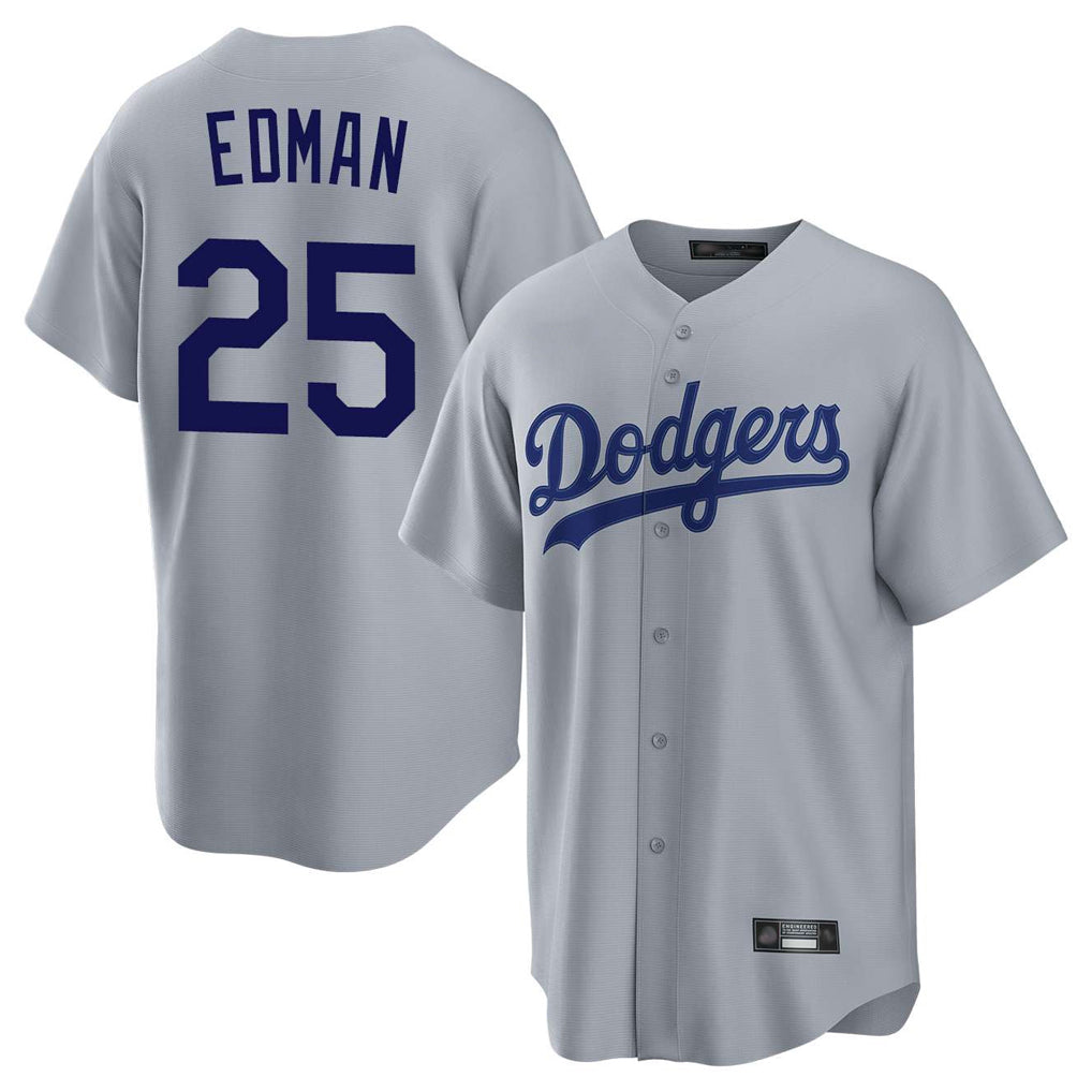 Boles LA.Dodgers #25 Tommy Edman Player Gray Game Stitched Jerseys