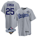 Boles LA.Dodgers #25 Tommy Edman Player Gray World Series Game Stitched Jerseys