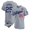 Boles LA.Dodgers #25 Tommy Edman Player Gray World Series Limited Elite Home Stitched Jerseys