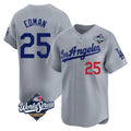 Boles LA.Dodgers #25 Tommy Edman Player Gray World Series Limited Home Stitched Jerseys
