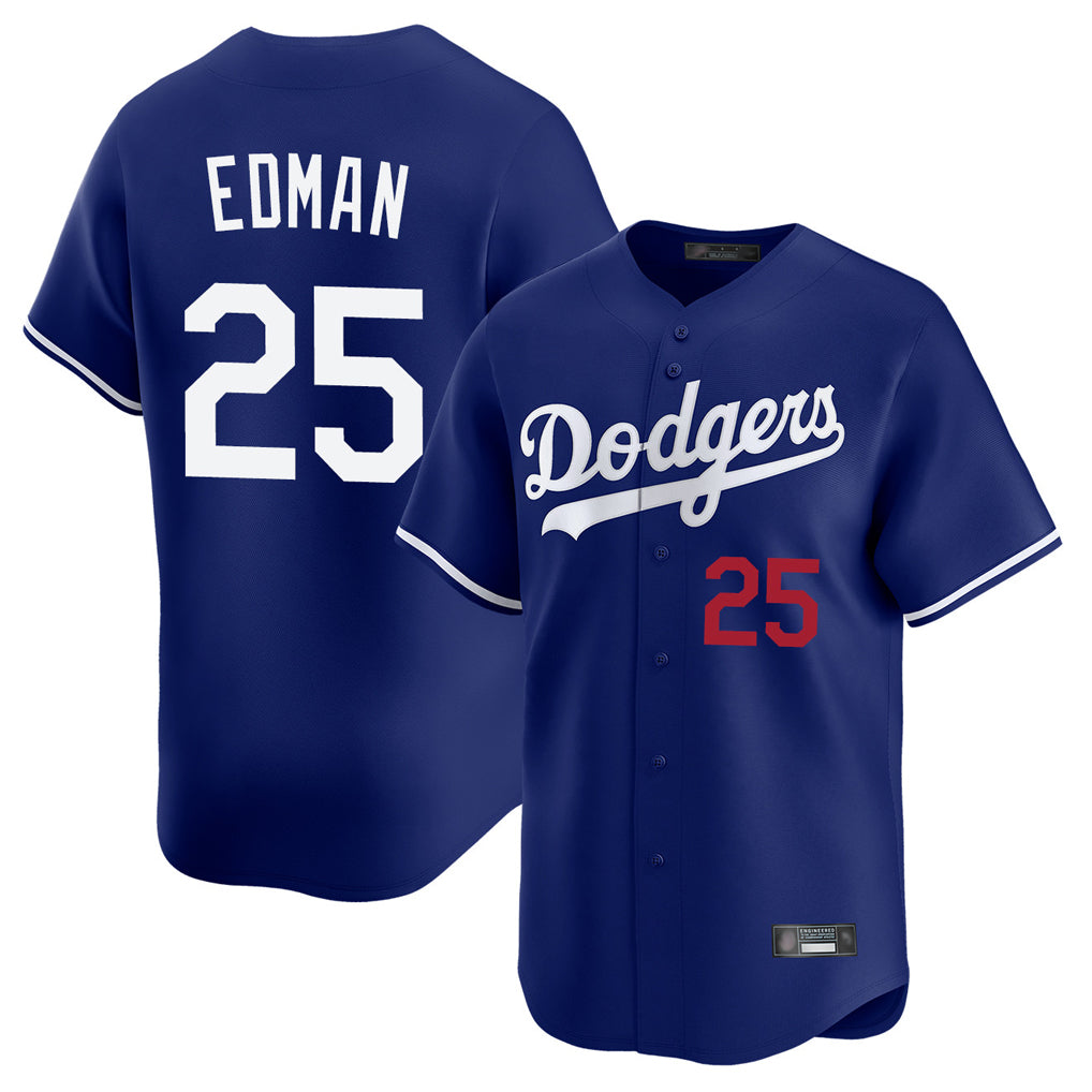 Boles LA.Dodgers #25 Tommy Edman Player Royal Limited Home Stitched Jerseys