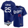 Boles LA.Dodgers #25 Tommy Edman Player Royal World Series Limited Home Stitched Jerseys