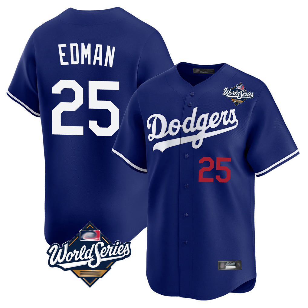 Boles LA.Dodgers #25 Tommy Edman Player Royal World Series Limited Home Stitched Jerseys