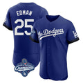 Boles LA.Dodgers #25 Tommy Edman Player Royal World Series Meet City Connect Elite Home Stitched Jerseys