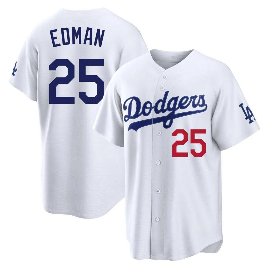 Boles LA.Dodgers #25 Tommy Edman Player White Home Game Stitched Jerseys