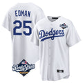 Boles LA.Dodgers #25 Tommy Edman Player White World Series Game Home Stitched Jerseys