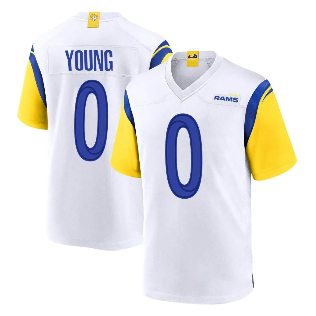 Boles LA.Rams #0 Byron Young Player White Home Game Stitched Jerseys