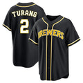 Boles M.Brewers #2 Brice Turang Player Black Fashion Out Home Game Stitched Jerseys