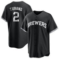 Boles M.Brewers #2 Brice Turang Player Black Game Home Stitched Jerseys