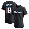Boles M.Marlins #18 Griffin Conine Player Black Vapor Home Limited Elite Stitched Jerseys