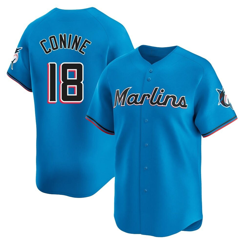 Boles M.Marlins #18 Griffin Conine Player Blue Home Limited Stitched Jerseys