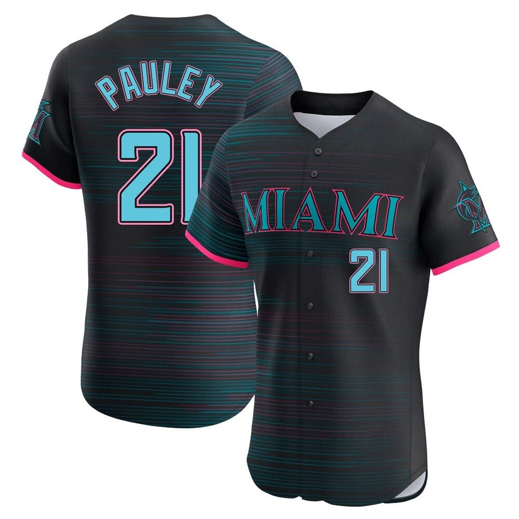 Boles M.Marlins #21 Graham Pauley Player Black City Connect Home Limited Elite Stitched Jerseys
