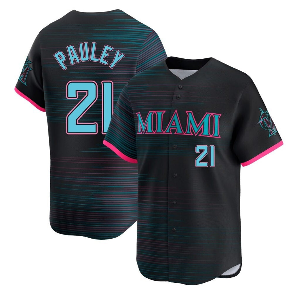 Boles M.Marlins #21 Graham Pauley Player Black City Connect Home Limited Stitched Jerseys