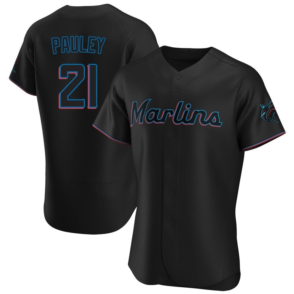 Boles M.Marlins #21 Graham Pauley Player Black Home Limited Elite Stitched Jerseys