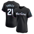 Boles M.Marlins #21 Graham Pauley Player Black Vapor Home Limited Elite Stitched Jerseys