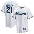 Boles M.Marlins #21 Graham Pauley Player White  Home Game Stitched Jerseys