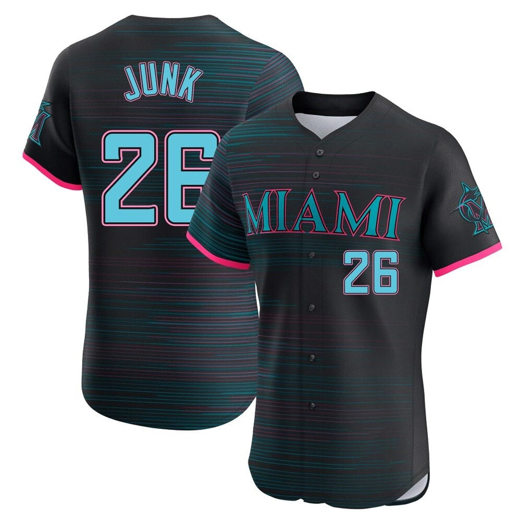 Boles M.Marlins #26 Janson Junk Player Black City Connect Home Limited Elite Stitched Jerseys