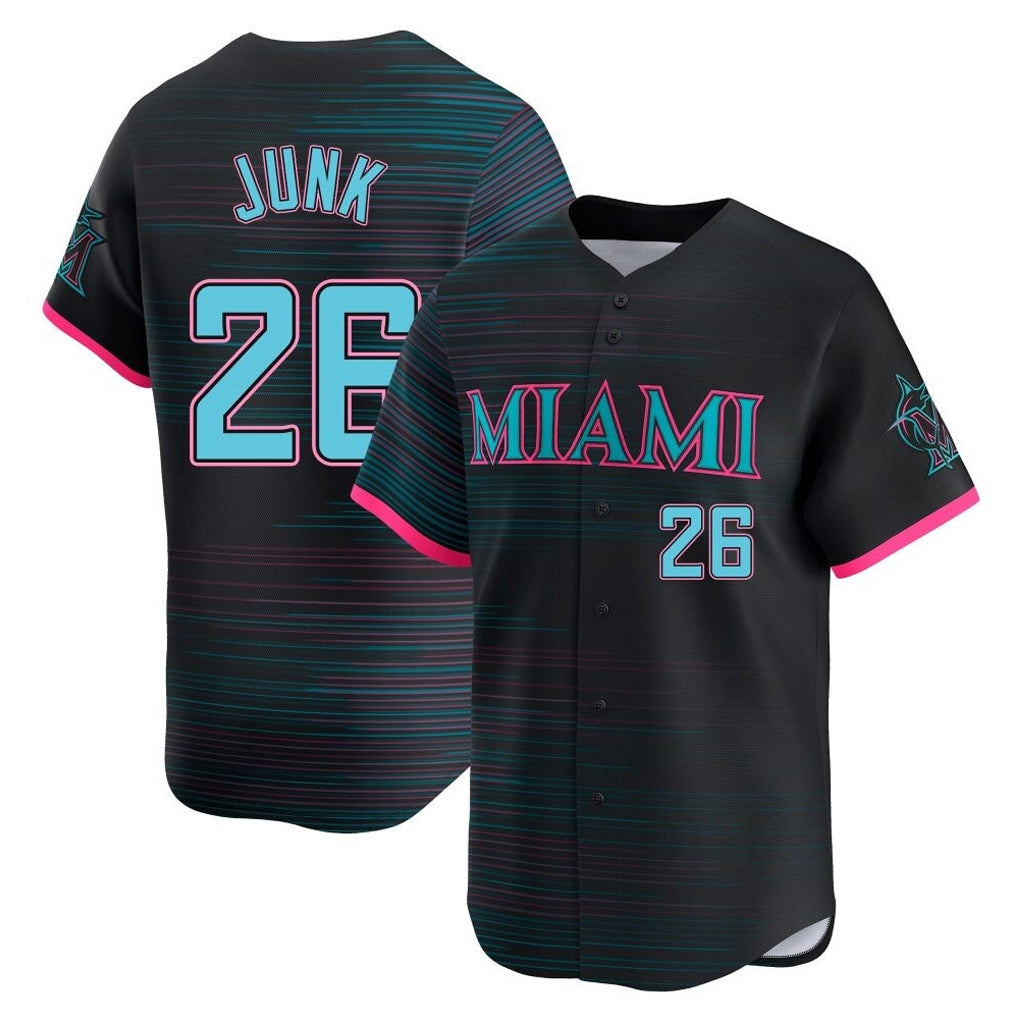 Boles M.Marlins #26 Janson Junk Player Black City Connect Home Limited Stitched Jerseys