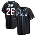 Boles M.Marlins #26 Janson Junk Player Black Fashion Out Home Game Stitched Jerseys