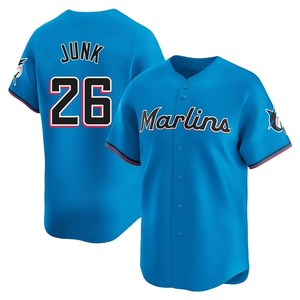 Boles M.Marlins #26 Janson Junk Player Blue Home Limited Stitched Jerseys