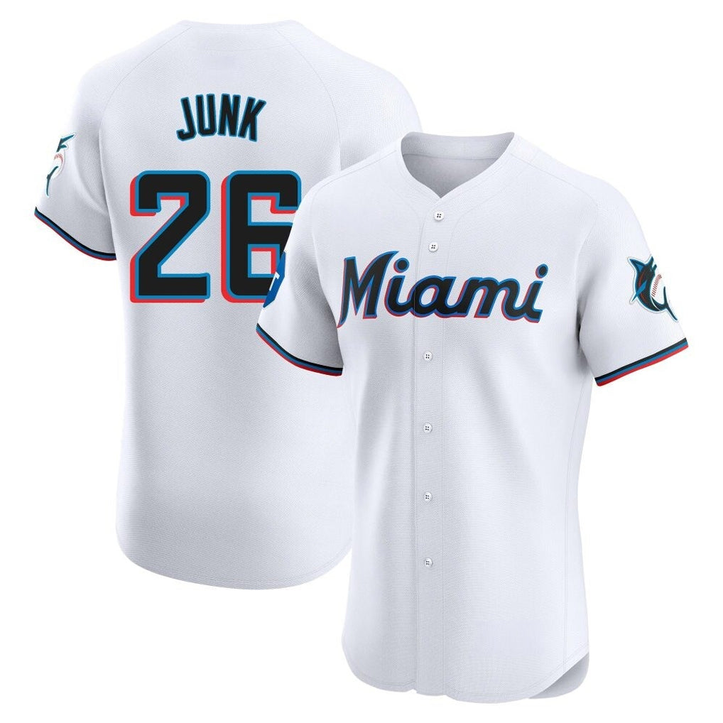 Boles M.Marlins #26 Janson Junk Player White Home Limited Elite Stitched Jerseys