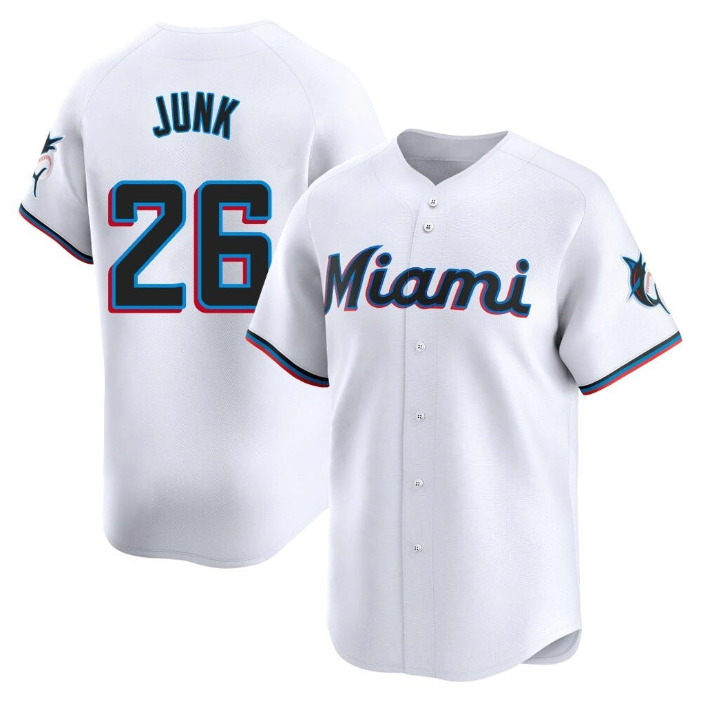 Boles M.Marlins #26 Janson Junk Player White Home Limited Stitched Jerseys