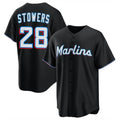 Boles M.Marlins #28 Kyle Stowers Player Black  Home Game Stitched Jerseys
