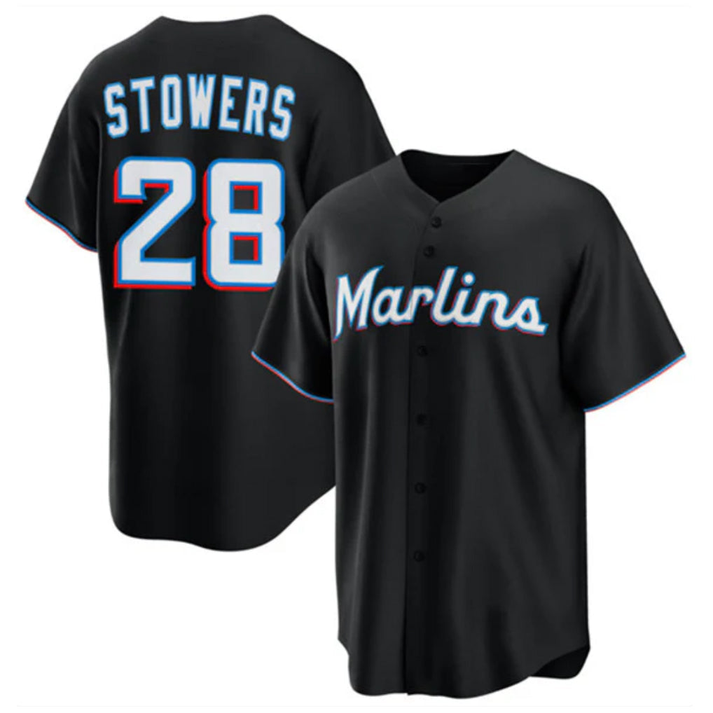 Boles M.Marlins #28 Kyle Stowers Player Black  Home Game Stitched Jerseys
