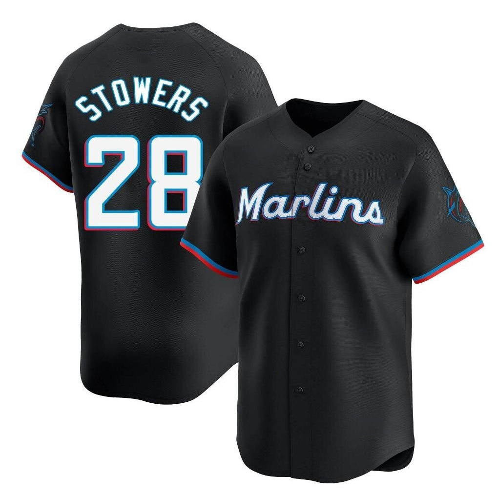 Boles M.Marlins #28 Kyle Stowers Player Black Home Limited Stitched Jerseys
