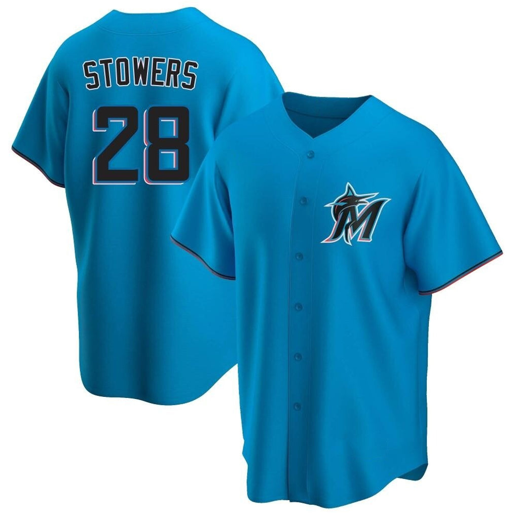 Boles M.Marlins #28 Kyle Stowers Player Blue Home Game Stitched Jerseys
