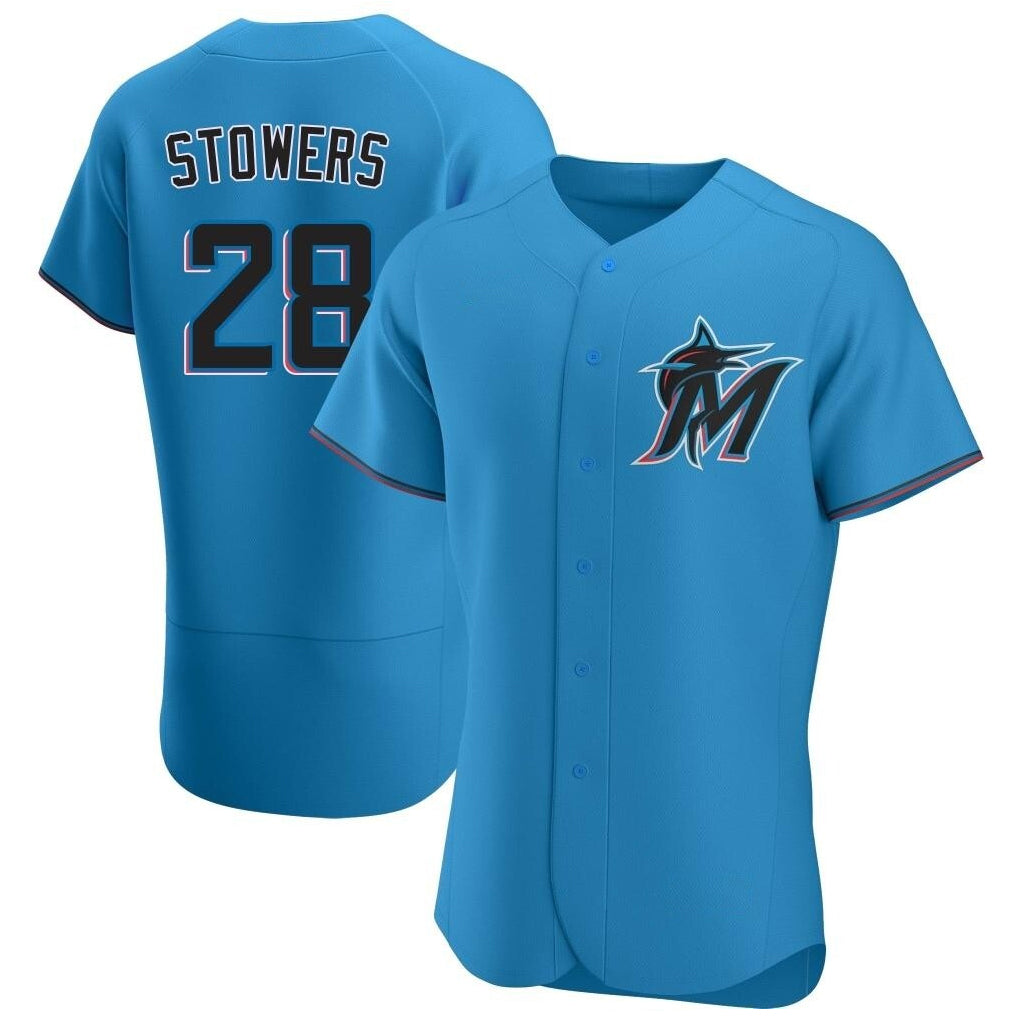 Boles M.Marlins #28 Kyle Stowers Player Blue Home Limited Elite Stitched Jerseys